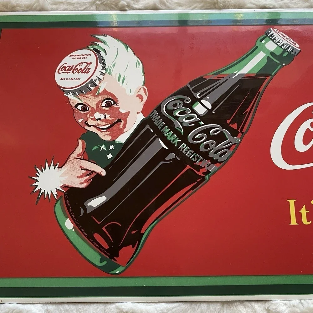Vintage Drink Coca Cola Ande‎ Rooney Porcelain Enamel Sign 16x8 Inch Wall Decor
